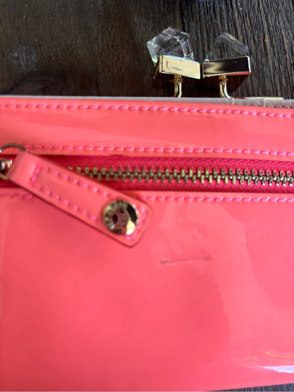 Ted Baker Coral Patent Clasp Wallet - Picture 7 of 7